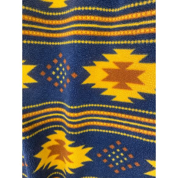 Tribal Yellow Navy Fleece DULUTH TRADING CO Men's Large Quarter Pull Over - Picture 8 of 9